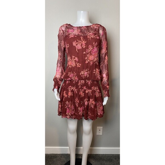 F. Sundance Dress M Floral Multicolor Long Sleeve Round Neck. NWT - Picture 3 of 8